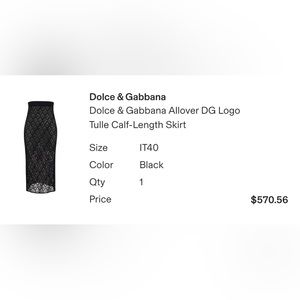 Dolce & gabbana logo mesh skirt